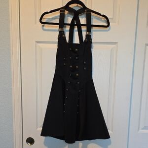 Hell Bunny Black Dress with Gold Accents